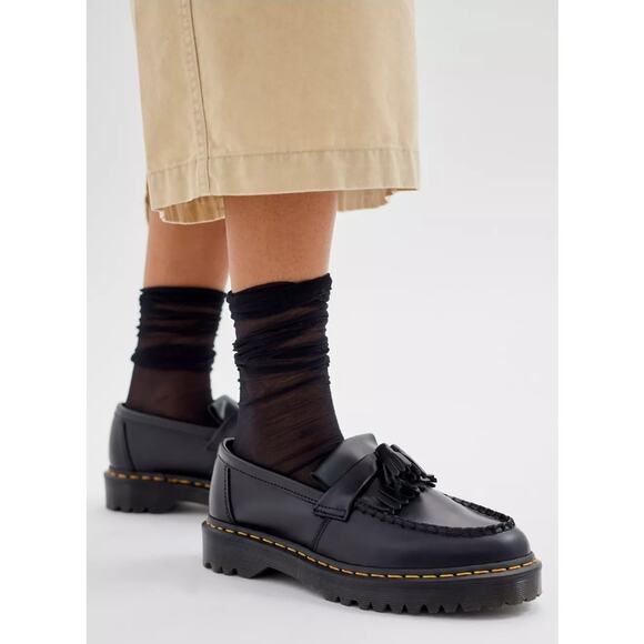 Dr. Martens Black Adrian Leather Platform Tassel Loafers Woman's 8 / Men's 7 - Picture 7 of 8